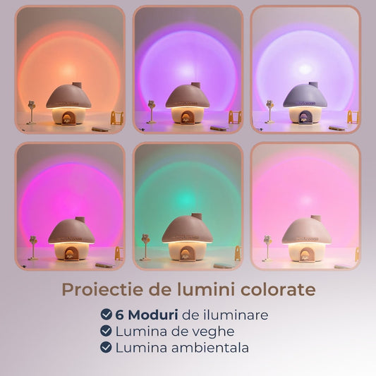 Difuzor de aromaterapie portabil în formă de ciupercă – 300 ml, reîncărcabil