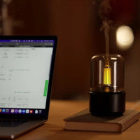 Aparat de aromaterapie electric cu efect luminos și design sofisticat - Alb