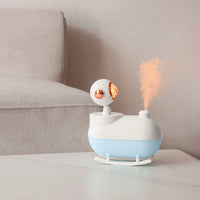 Mini umidificator cu abur rece și lumină ambientală caldă