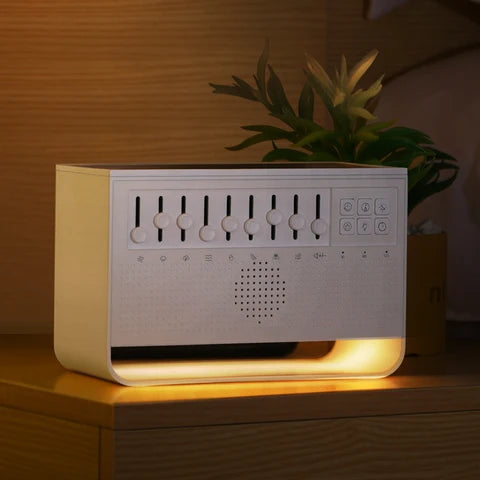 Difuzor de aromaterapie, sunete relaxante și lumină caldă tip flacără