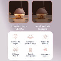 Difuzor de aromaterapie portabil în formă de ciupercă – 300 ml, reîncărcabil